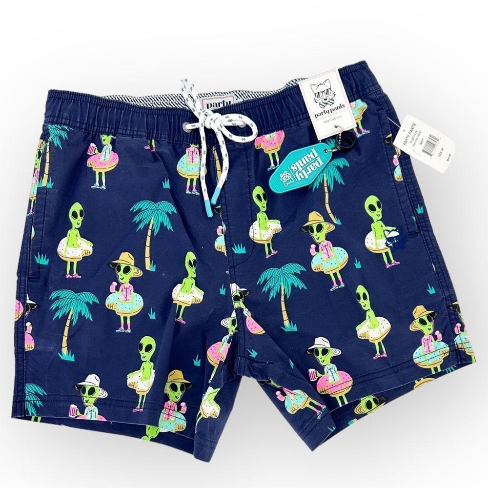 PARTY PANTS NWT Pool Fool Swim Trunks- Shorts - Pool Fool